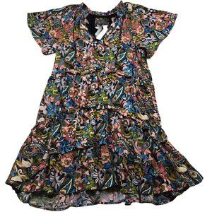 Anthropologie Multicolor Floral High Low Dress